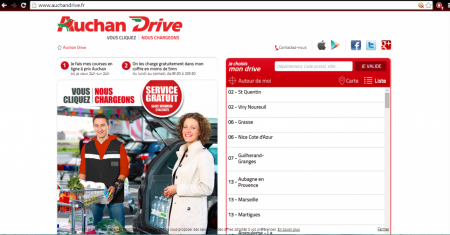 D'abord vous devez passer votre commande sur le site internet de votre drive, ici Auchan Drive.